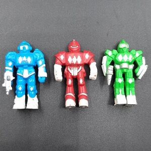 Lot of 3 Soma Sonic Rangers Warriors Miniature Figures Red Green and Blue